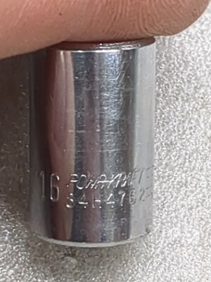 POWR-KRAFT 7/16'' 1/4dr. 6pt. Socket 84H4762 USA (Wright Tools)