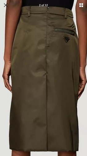 Neu PRADA Nylon Gabardine Logo Rock Grün Größe 38