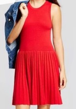NWT A NEW DAY/Target womens pleated tank sweater dress Red XXL
