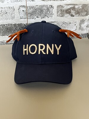 Tipsy Elves Horny Ball Hat Navy Blue Snapback 3D Horns With Tags