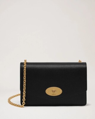 Mulberry Tasche DARLEY klein schwarz klassisch genarbtes Leder - Neu 