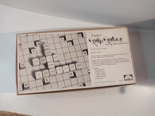 Scrabble Quip Qubes Vintage 1981 Word Game Crossword Sentence Selchow Righter - Picture 8 of 8