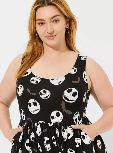 Torrid Disney Nightmare Before Christmas Jack Sleeveless Skater Dress Size 5 NWT