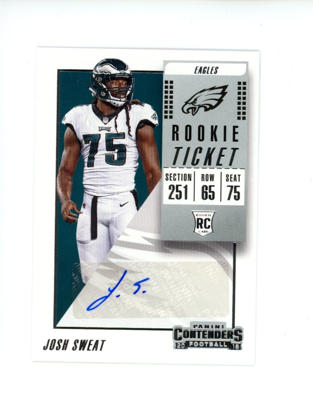 Josh Sweat Panini Contenders #179 Autograph Championship Ticket