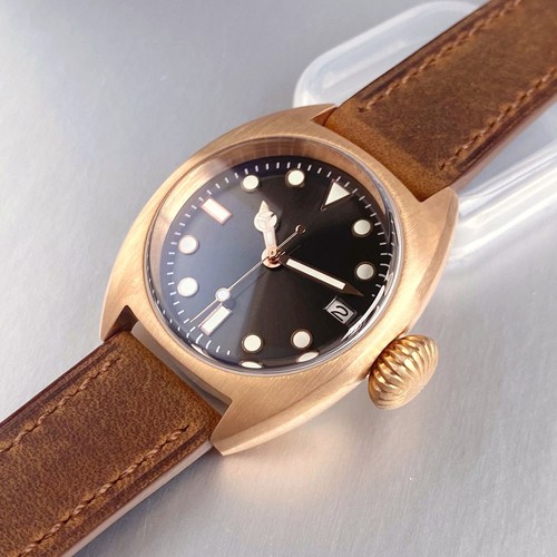 Solid Bronze NH35A Automatic Watch Men Turtle 200m Waterproof Sapphire Gray 36mm - Picture 4 of 6