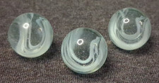 Vintage Vitro Horseshoe Cat's Eye Set Of 3 Shooter Marbles All Near Mint 526015