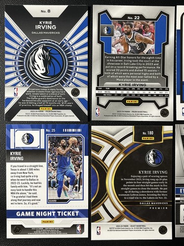 6 Card Basketball Lot Kyrie Irving Dallas Mavericks Prizm Insert, Select & More - Picture 5 of 6