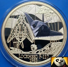 2019 History of Aviation 40mm Lockheed F-117 1983 Gold Plated Proof Medal Coin