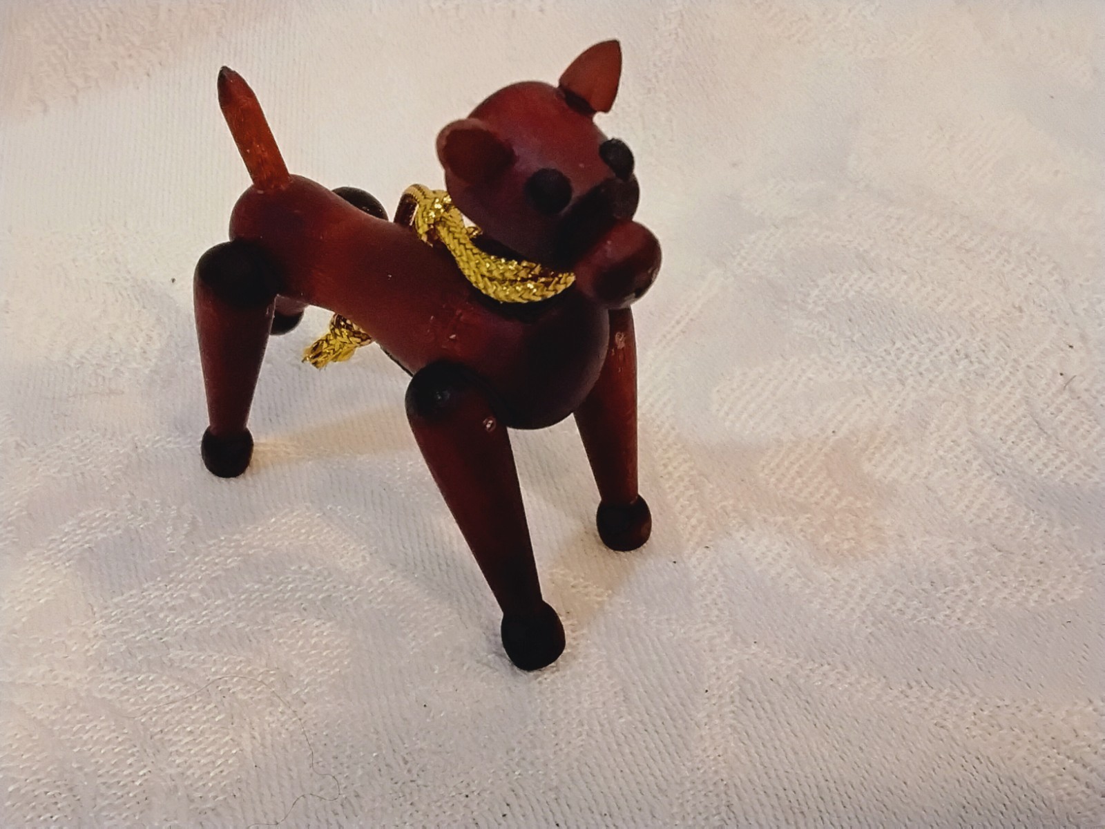 Vintage 1953 JAPAN ZOO-LINE DOG Wooden Animal Jointed Figure Mid-Century Modern