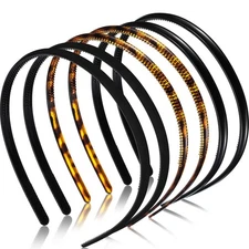 6 Pieces Plastic Headbands for Women Thin Headband with Teeth Plain Head Band...