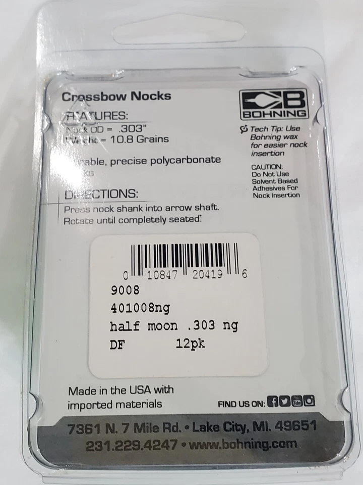 Nuevo Blazer Bohning Ballesta Nock - Paquete de 1 Caja de 12 - Tiro con Arco Caza Verde  Foto 3 de 4