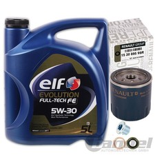 ORIGINAL &Ouml;LFILTER+5W30 &Ouml;L passend f&uuml;r RENAULT MEGANE III IV KANGOO LOGAN 1.5 DCI