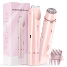 2 in 1 Dual Head Shaver Women, Electric Bikini Trimmer Wet Dry Use Hair Removal