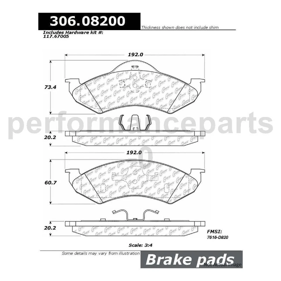 Juego de pastillas de freno de disco delanteras rotor de freno de disco para Dodge Dakota 2000 2001 2002 Foto 4 de 4