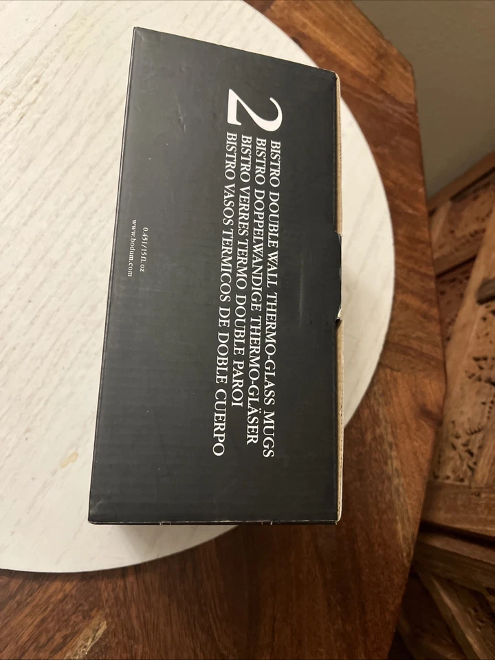 Bistro Doble Pared Termo Vidrio Taza 10oz Café Té Tazas JUEGO DE 2 NUEVO en Caja Foto 4 de 4