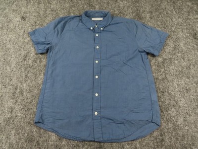 Outerknown Shirt Mens Medium Blue Striped Lightweight Organic Cotton Button Up