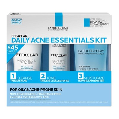 Effaclar Daily Acne Essentials Kit, Acne Treatment System, Salicylic Acid Acn...