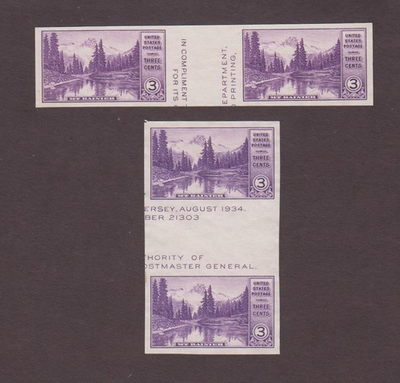 #ad US 770 MOUNT RAINIER GUTTER PAIR MINT NH VF FARLEY SPECIAL PRINTING $8.45