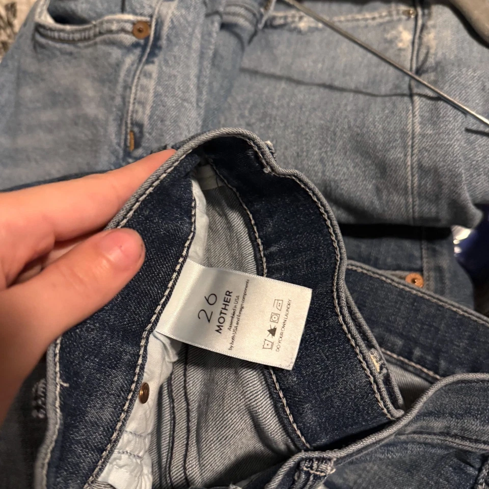 MOTHER The Teaser Roller Corto Lavado Gitano Denim Desgastado Puños Mujer Talla 26 Foto 4 de 4