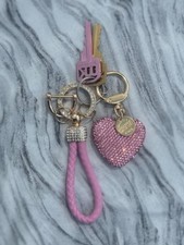 Cute Heart Shape Bling Keychain for Women Rhinestone Car Key Ring Gift Accessory