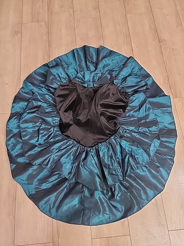VTG'80 Black Velour/Iredesent Taffeta Prom/FORMAL DRESS / Shoulders Off - Picture 11 of 14