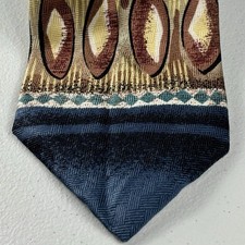 Chez Roffe New York Silk Necktie Blue Modern Expressionist Art Neckwear 57"