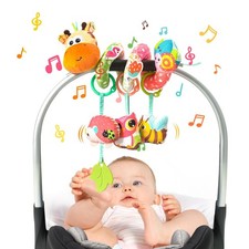 Jollybaby Crib Stroller Car Seat Toys for Baby 0-3-6-9-12 Months, Yellow