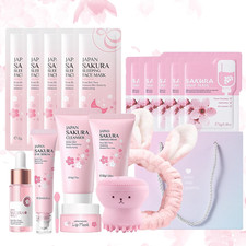 Sakura Ensemble De Soins De La Peau 18 Pièces,Avec Nettoyant,Crème,Sérum,Sérum P