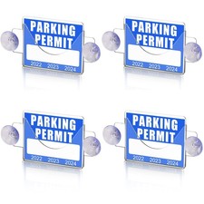 4 Pack Parking Permit Holder Car Windshield Acrylic Pass Suction Cup 4x3 Inch