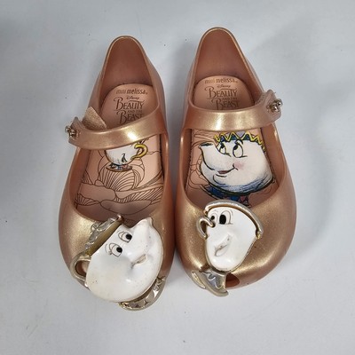 MINI MELISSA Disney Beauty & The Beast Flats Shoes Size 7 Toddler