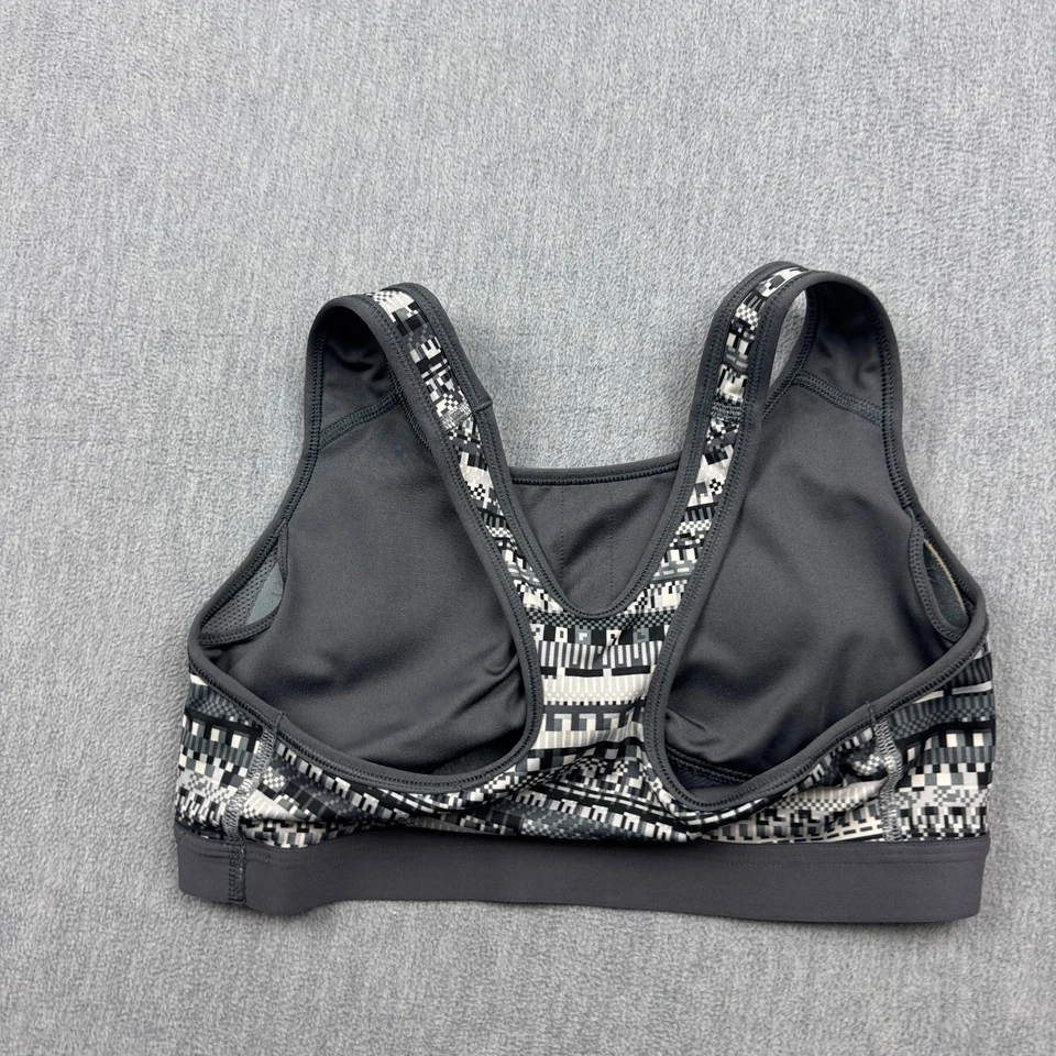 Sujetador deportivo Nike Pro para mujer mediano negro abstracto espalda deportiva elástico gimnasio yoga Foto 4 de 4