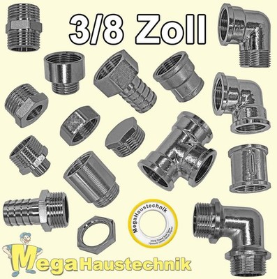 3/8 Zoll Messing Fitting verchromt alle Sorten Gewindefitting Schraubfittings