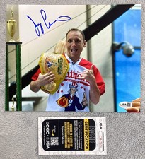 JOEY CHESTNUT (JAWS) AUTOGRAPH 8x10 PHOTO HOT DOG EATING CHAMPION JSA CH47321