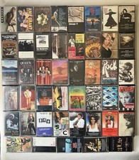 Mixed Lot of 45 Cassette Tapes 60s 70s 80s 90s Rock, Pop, Soundtrack, Folk