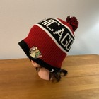 NHL Chicago Blackhawks Cuffed Acrylic Knit Hat with Vintage logo Red/Black S — photo 2