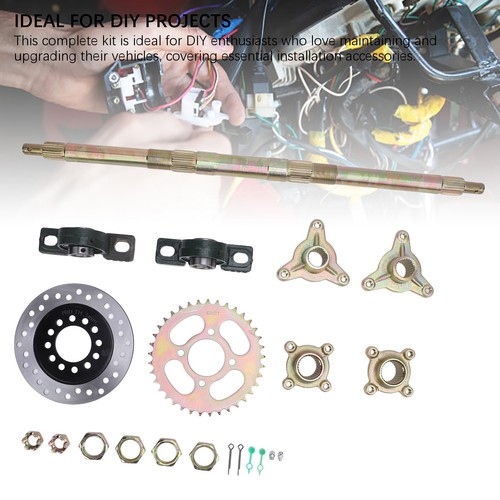 Go Kart Rear Axle Kit 24 Inch Heavy Duty Sprocket Brake Disc for 50-150cc ATVs - Picture 2 of 12