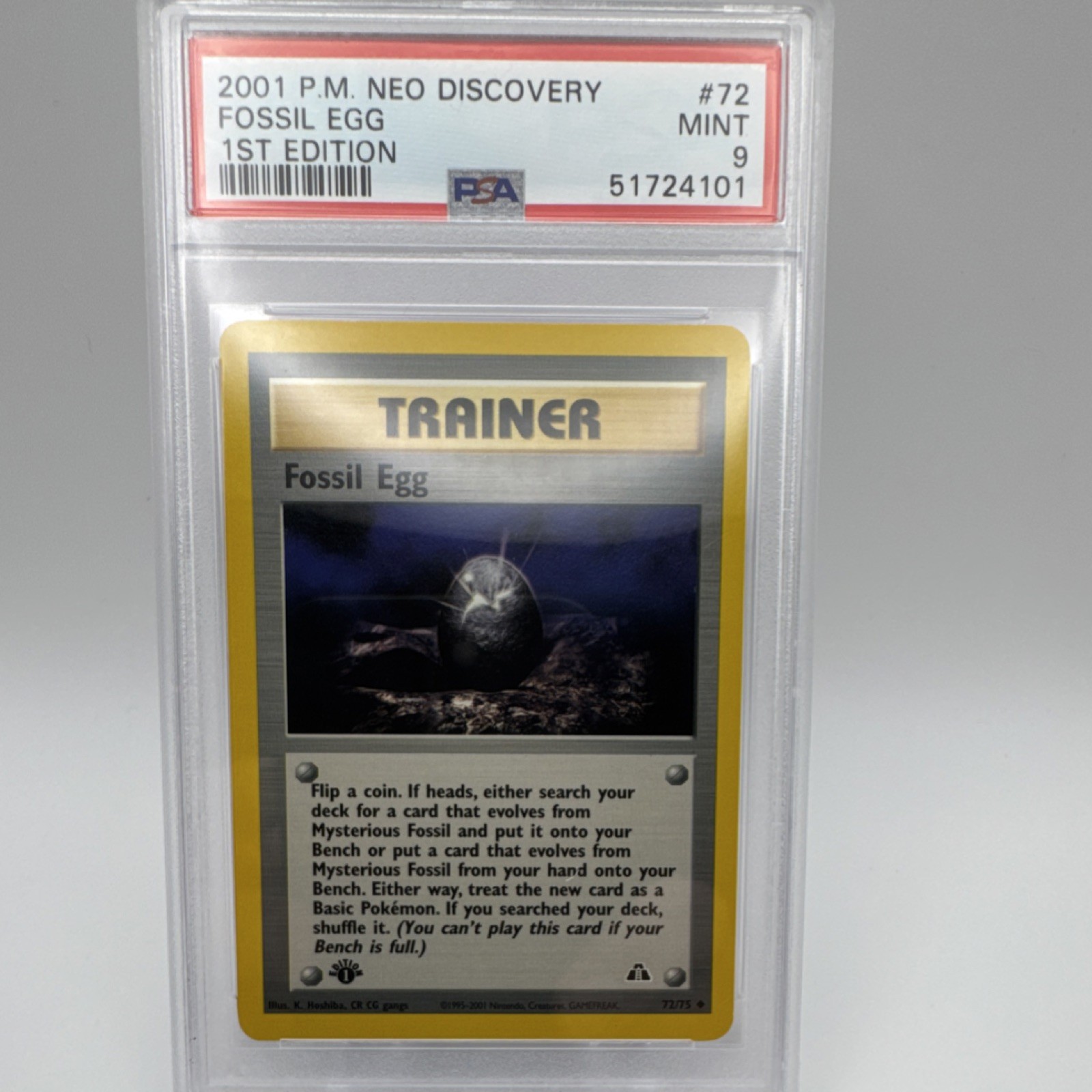 Fossil Egg 72/75 Neo Discovery 1st Edition Uncommon PSA 9 2001 Pokémon