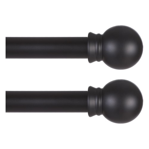 Thestoa 2 pack Black Curtain Rods for Windows 48 to 92 inch, Adjusts Length b... - Picture 1 of 6