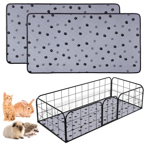 Non-Slip Washable Pee Pads for Dogs, 2 Pack 24"x47" Guinea Pig Cage Liner Ult...