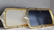 Ornate Gold Tray Dual Set - Arabic Calligraphy Decor - Elegant Serving Tray