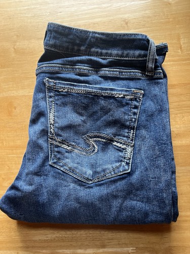 Silver Jeans Co. Women's Blue Medium Wash Slim Bootcut Mid Rise Denim Jeans 31
