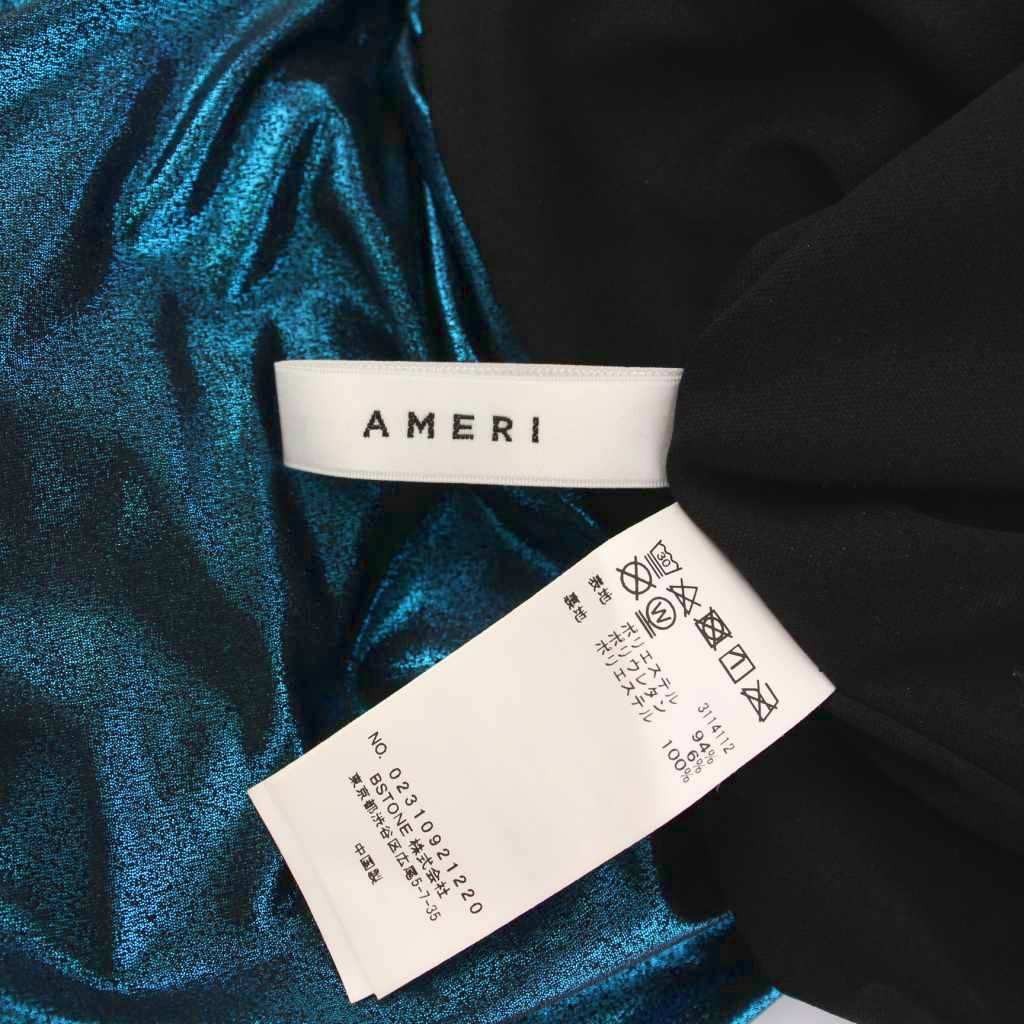 Ameri VINTAGE 23SS Long Glitter Pencil Skirt Blue… - image 6