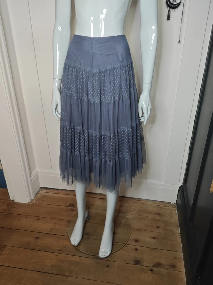 George Lavender Blue Net Skirt Boho Hippy Gypsy Stevie Nicks Size 16 party - Image 3 of 3