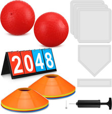 19 Pcs Sports Kickball Set Including 2 Pcs 10 Inch Playground Ball with Air Pump