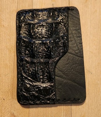 Real Caiman Brow Minimalist Wallet