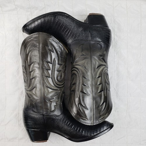 VTG Andrew Geller Western Rubber Women Cowgirl Boots Black Sz 7 Sherpa Lined USA - Picture 5 of 13