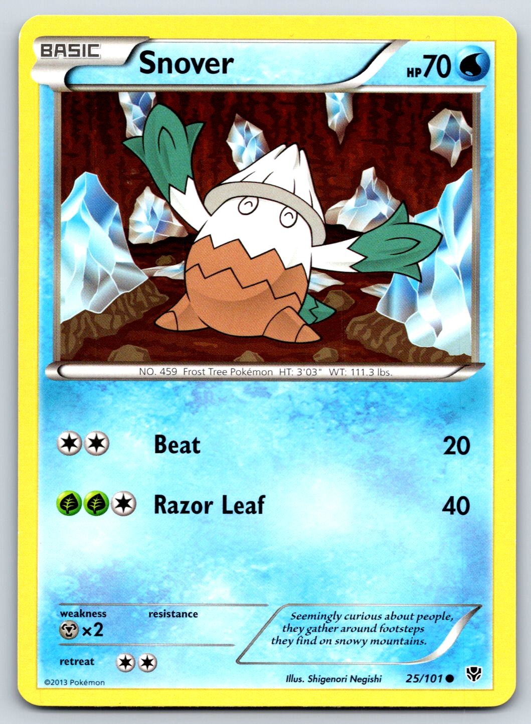 Snover Plasma Blast 25/101 Pokemon Card LP