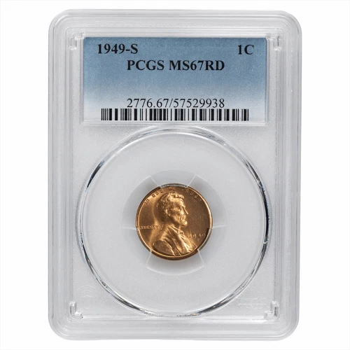 1949S Lincoln Wheat Cent 1C PCGS MS 67 RD