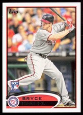 2012 Topps #661 Bryce Harper RC BLUE HELMET VARIATION Rookie Card. rookie card picture