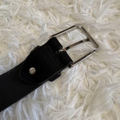 Emporio Armani Y4S421 Genuine Leather Belt Black Men's